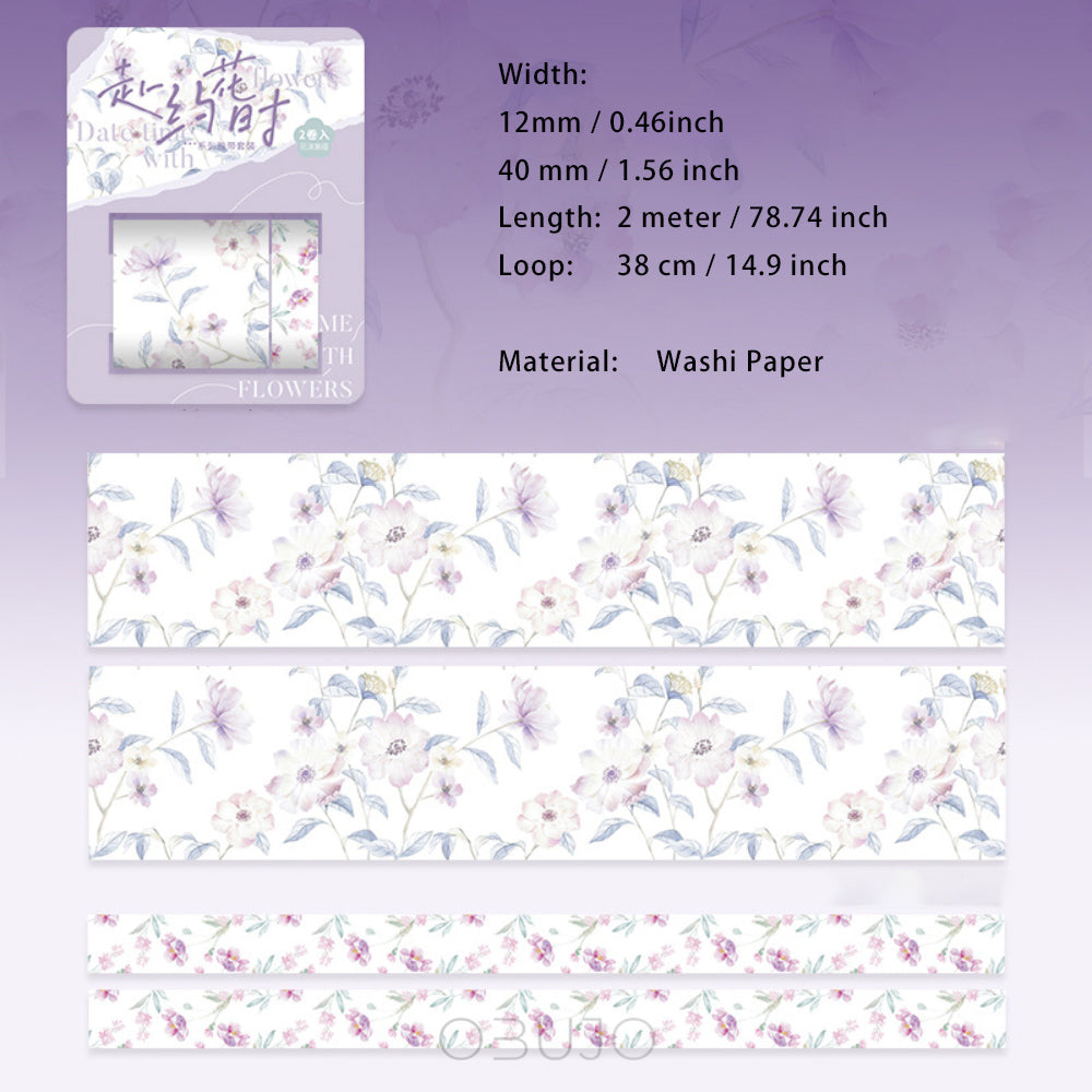 2 Rolls Floral Washi Tape Set FYHS