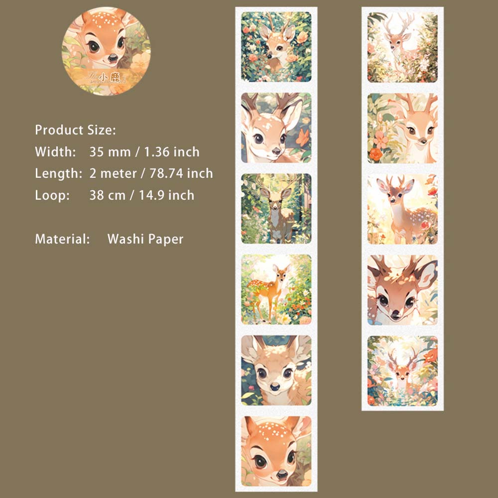 1 Roll Small Cute Animal Washi Stickers Tape HCXDW