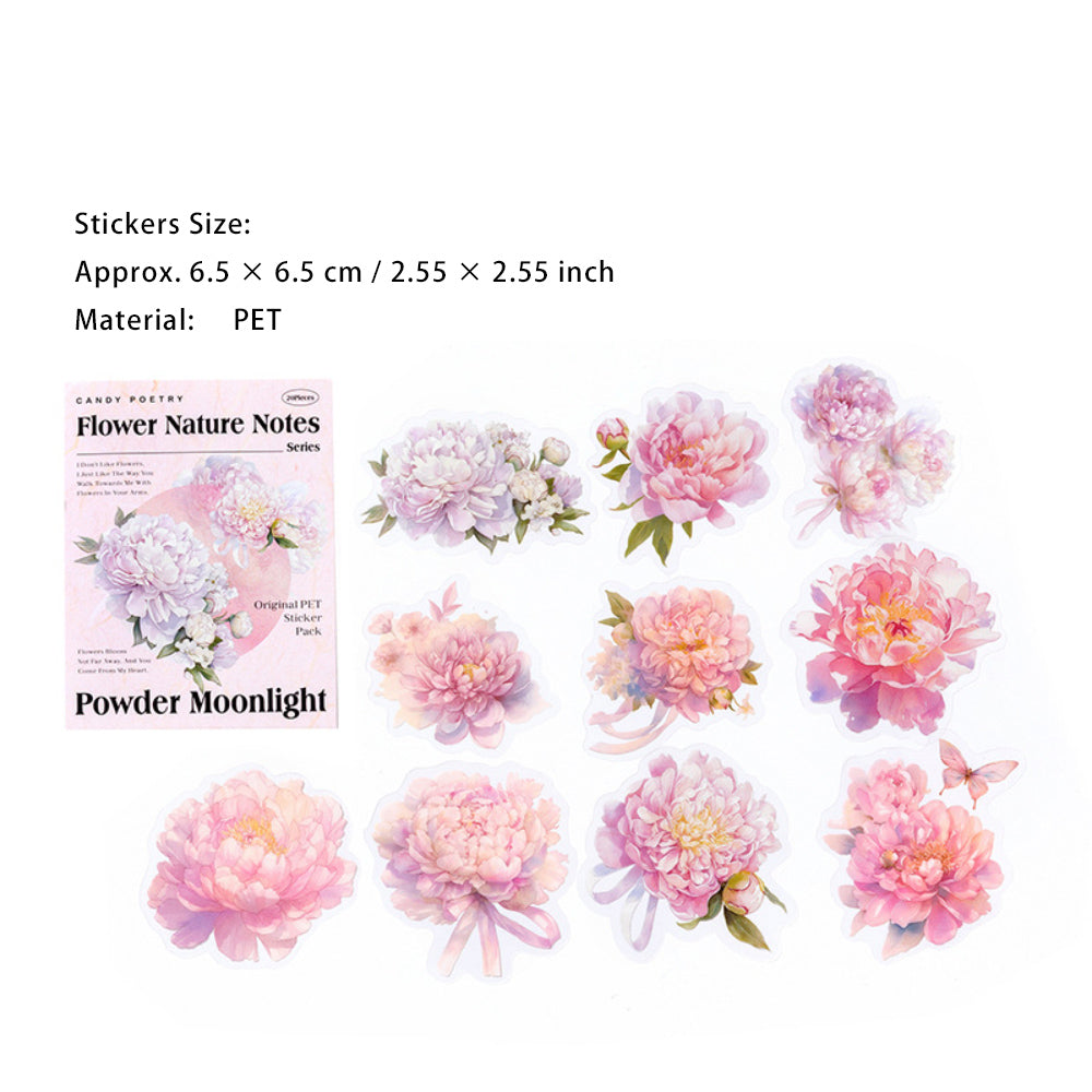 20 Pcs Flower PET Stickers HHZRSZ