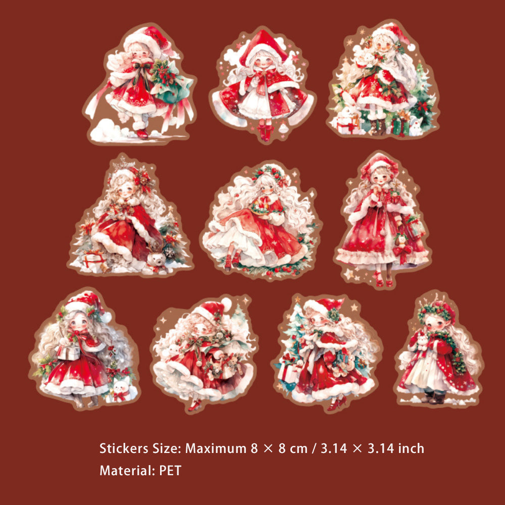 10 Pcs Christmas Elf PET Stickers SDJXJL