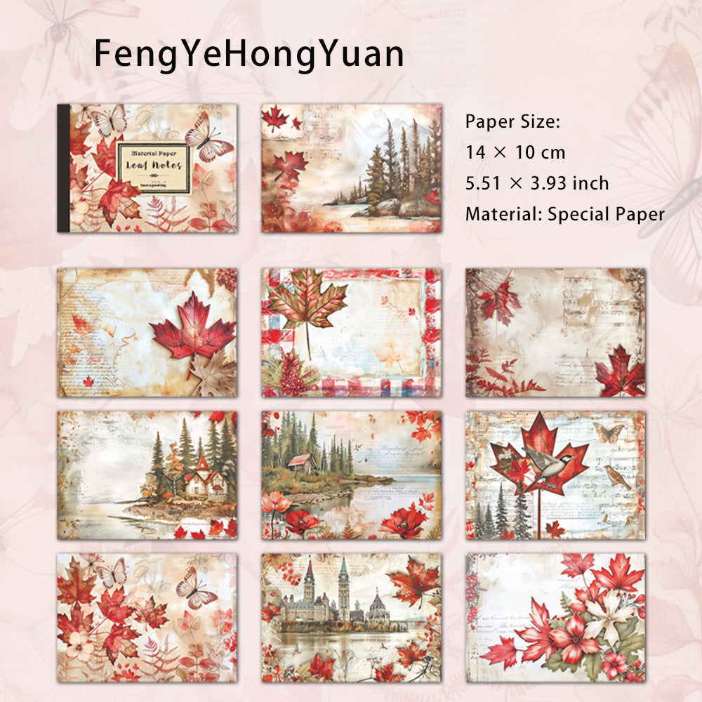 30 Sheets Forest Leaf Scrapbook Paper SYBJ