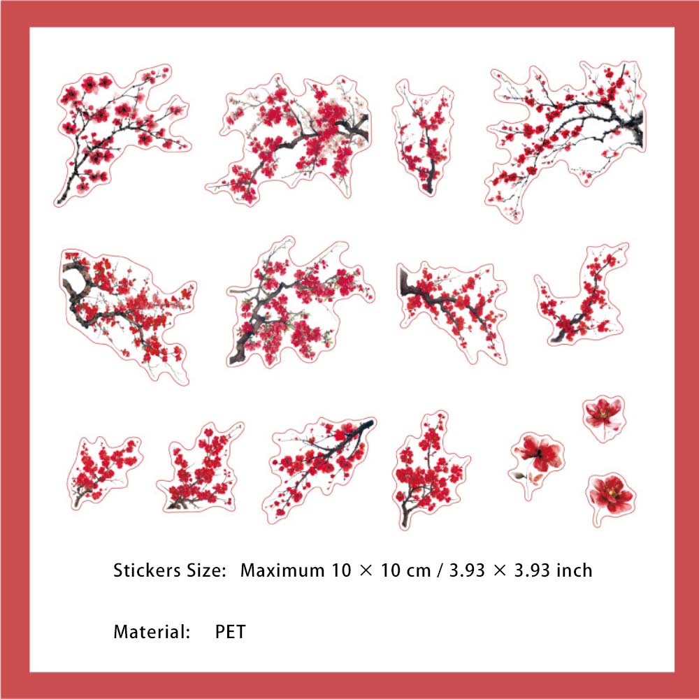 30 Pcs Branches PET Stickers SYZY
