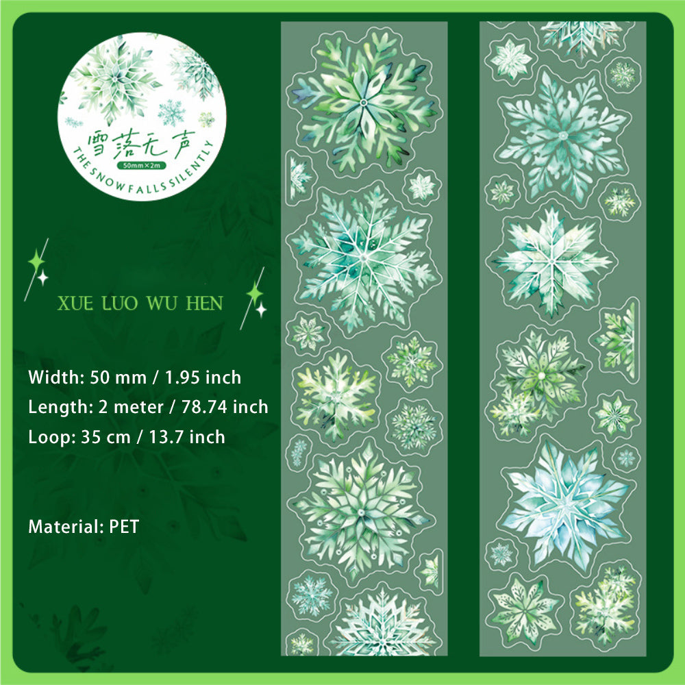 1 Roll Diecut Snow PET Stickers Tape XLWS