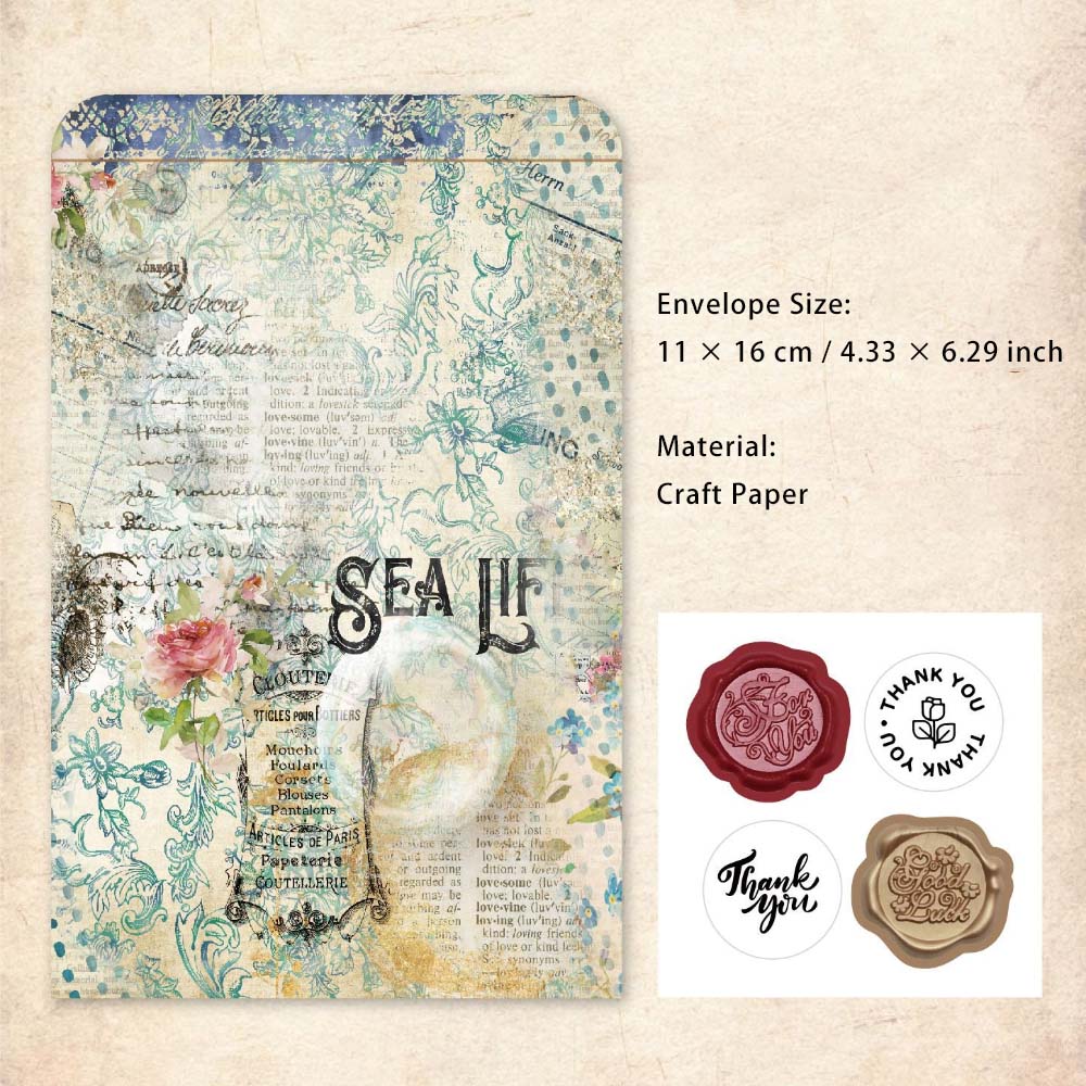 3 Pcs Envelopes with Sealing Sticker YFXL