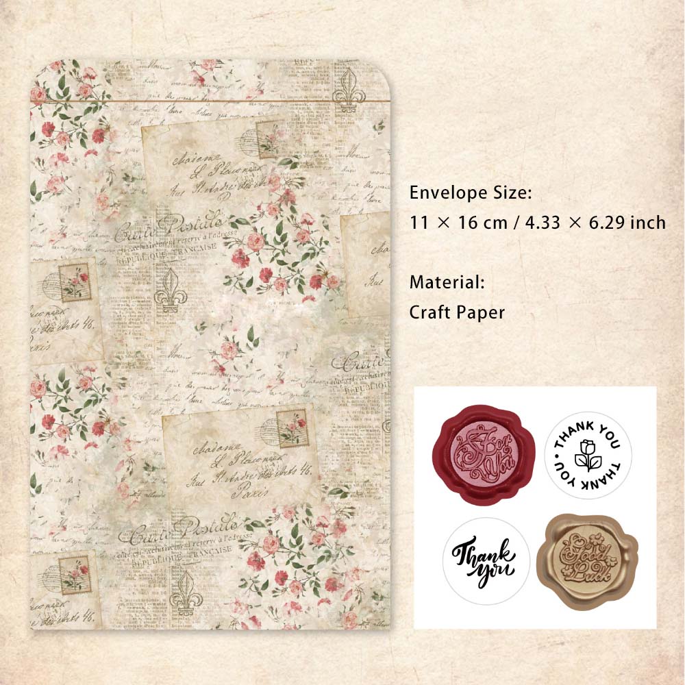 3 Pcs Envelopes with Sealing Sticker YFXL