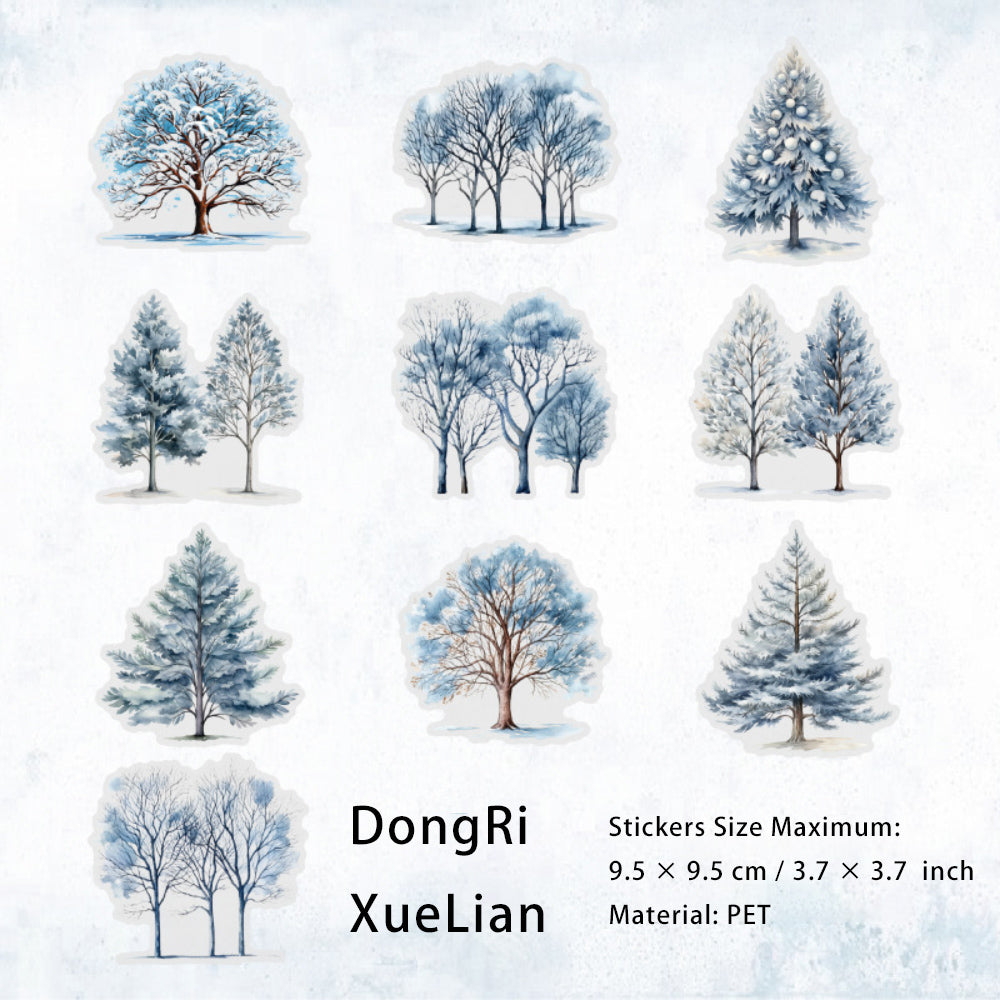 20 Pcs Seasonal Tree Forest PET Stickers SJFJ