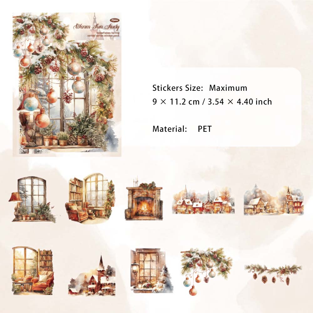 20 Pcs Winter House Window PET Stickers XHPLJL