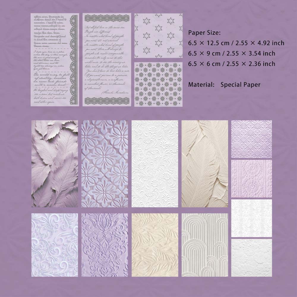 16 Sheets Vintage Texture Scrapbook Paper HJXL