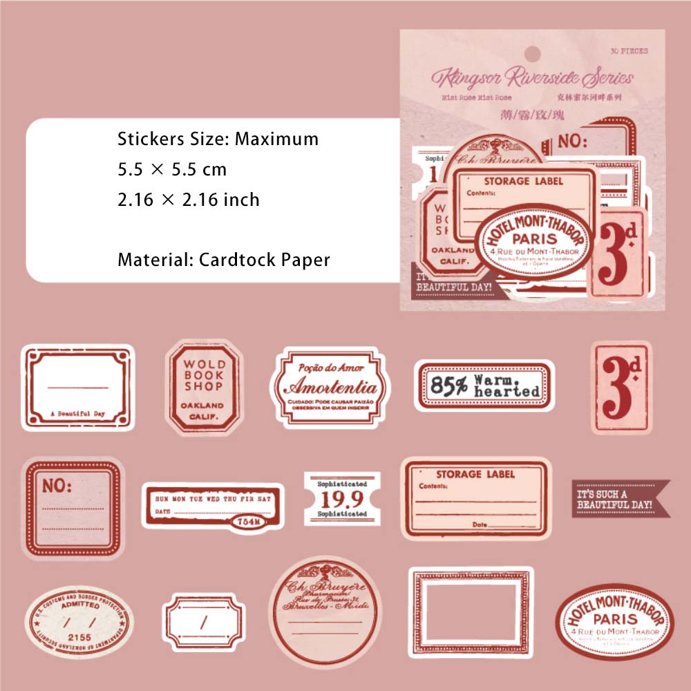 30 Pcs Label Cardstock Stickers KLSEHP