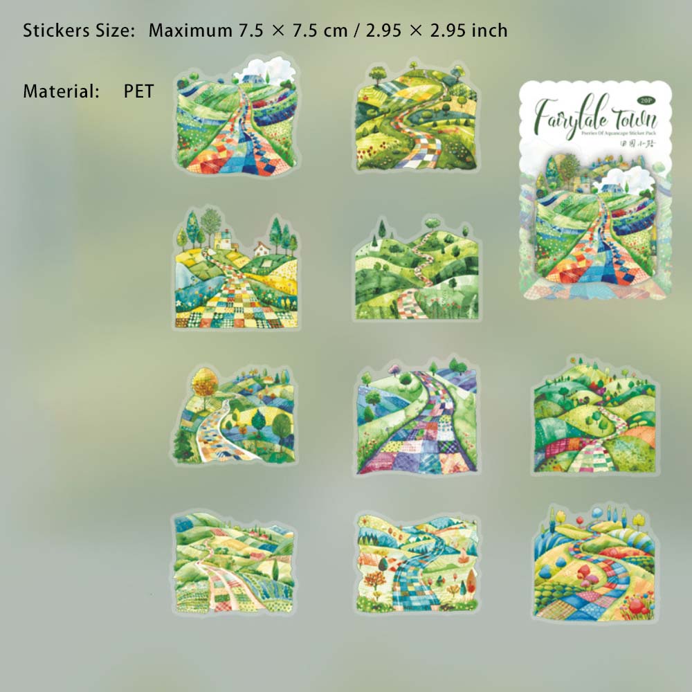 20 Pcs Fairy Tale Town Theme PET Stickers THZX