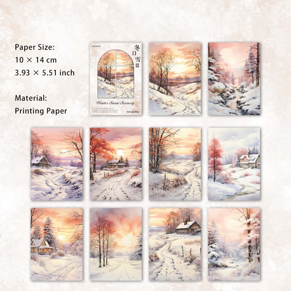 30 Sheets Snow Forest Scrapbook Paper DRXJ