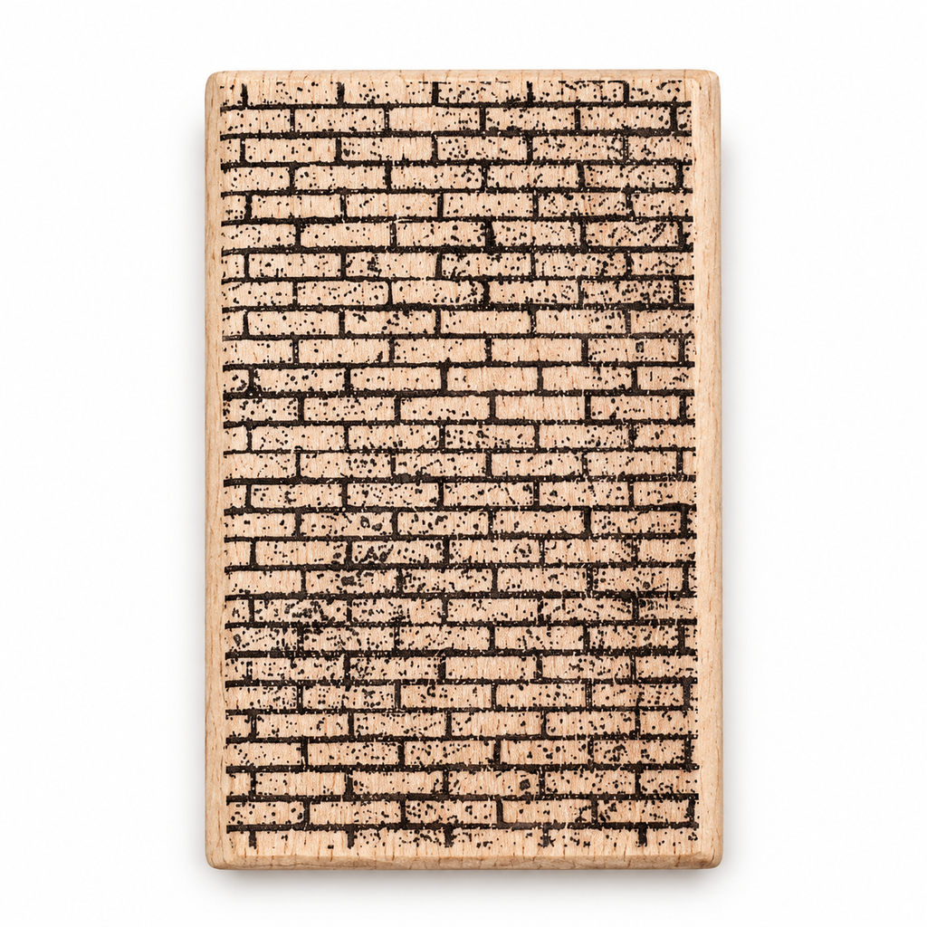 Brick Wall Texture Wooden Stamp on a white background