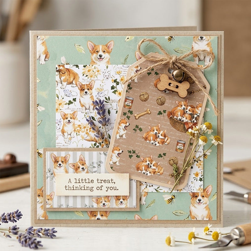 Buddy corgi scrapbook paper pad pattern designs