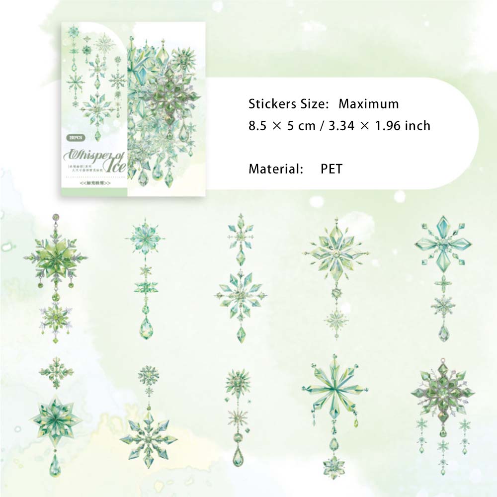 20 Pcs Snowflake PET Stickers BJYY