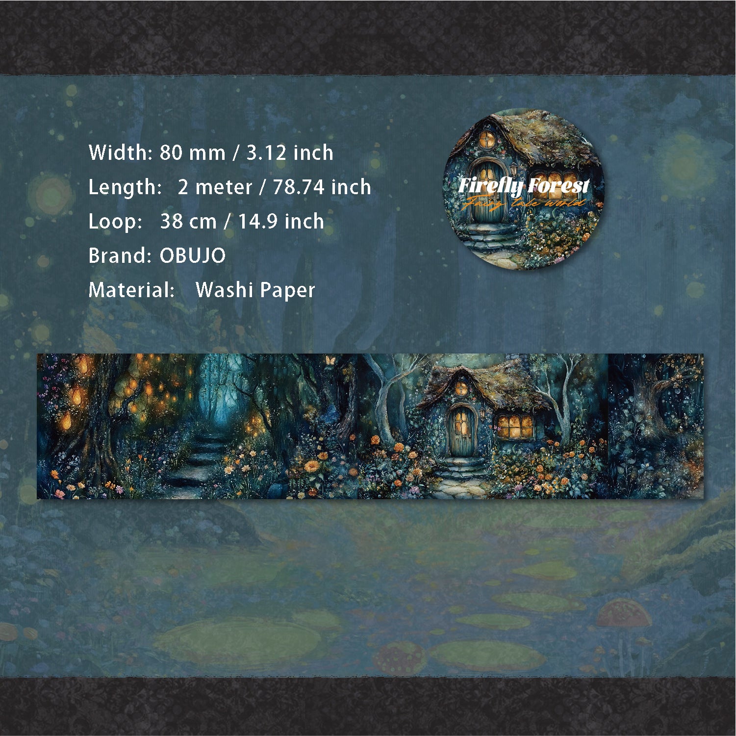 1 Roll Fantasy Forest Washi Tape YZSXL