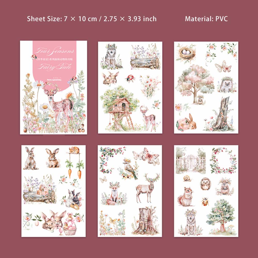 5 Sheets Forest Animal Transfer Stickers SJTH