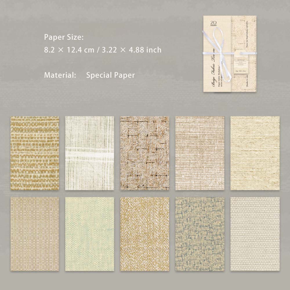 20 Sheets Cloth Texture Scrapbook Paper ZSBF