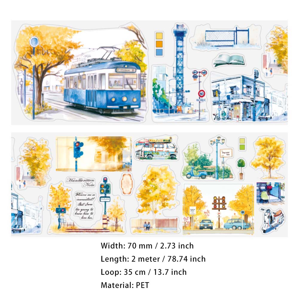 1 Roll Pre-cut Travel PET Stickers Tape YGSM