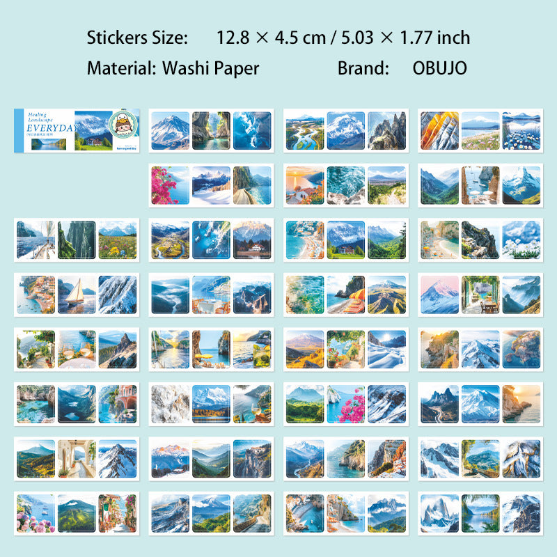 30 Sheets Landscape Washi Stickers Book MRZYFJ