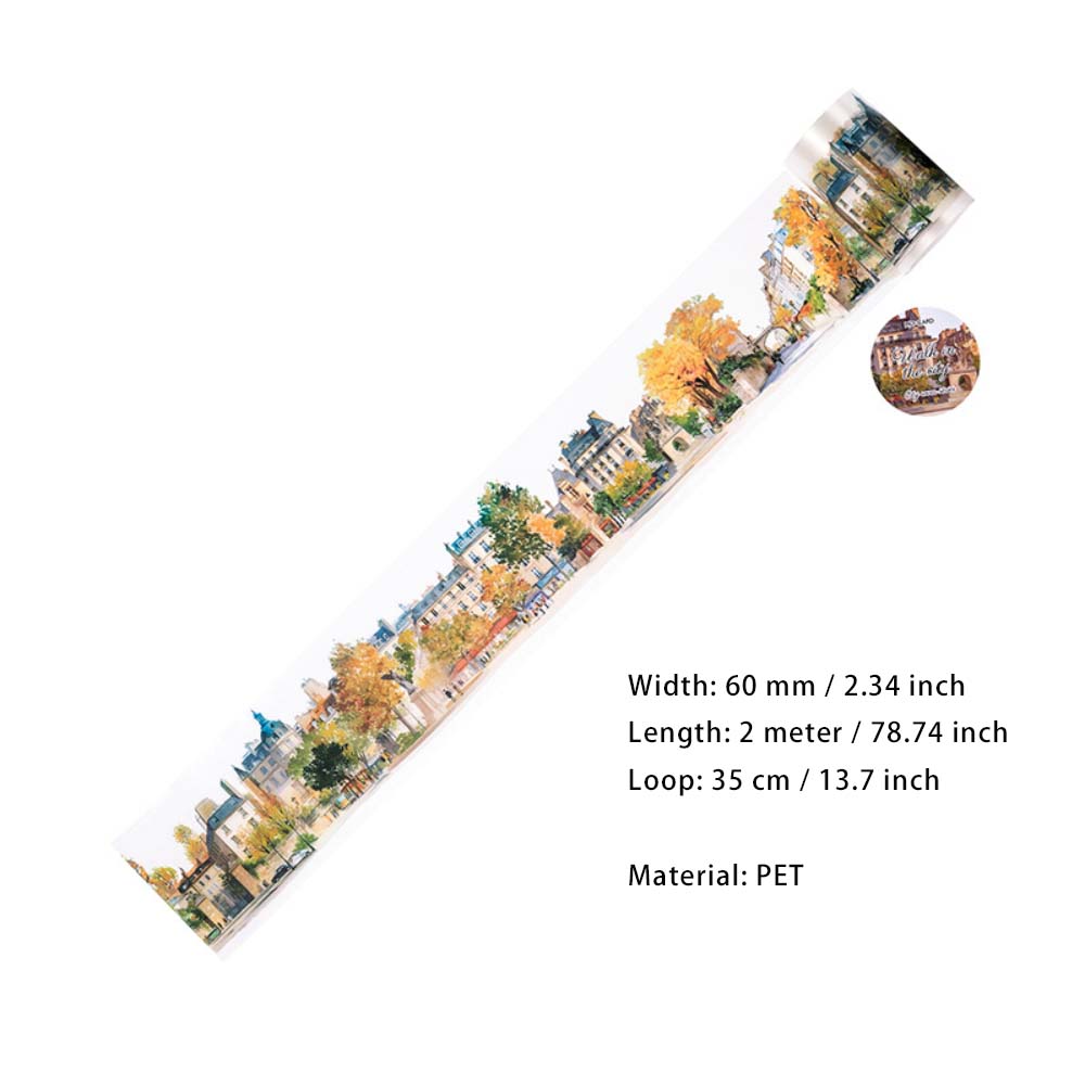 1 Roll City Walk Theme PET Stickers CSMBZ