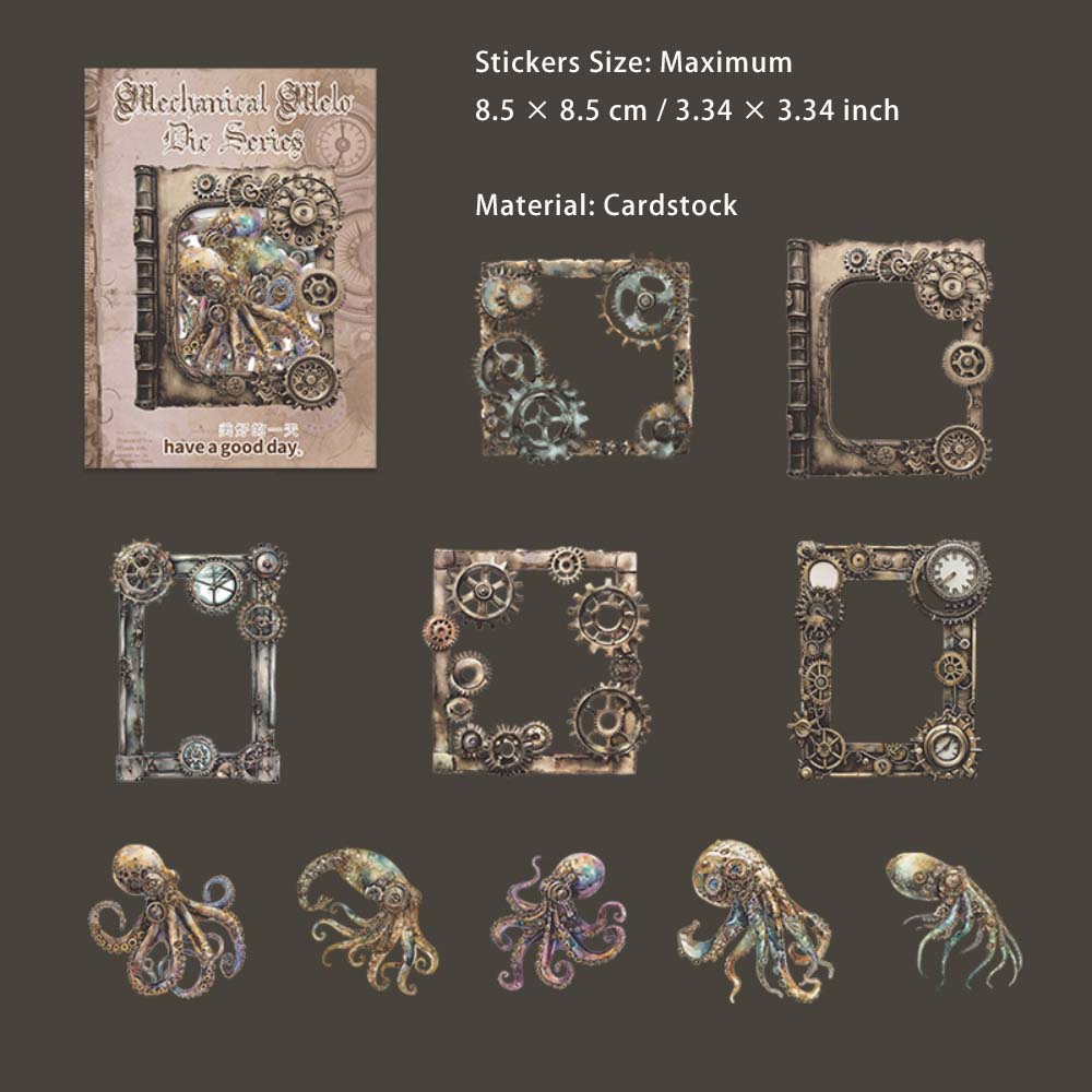 10 Pcs Gothic Theme Cardstock Stickers JXXL