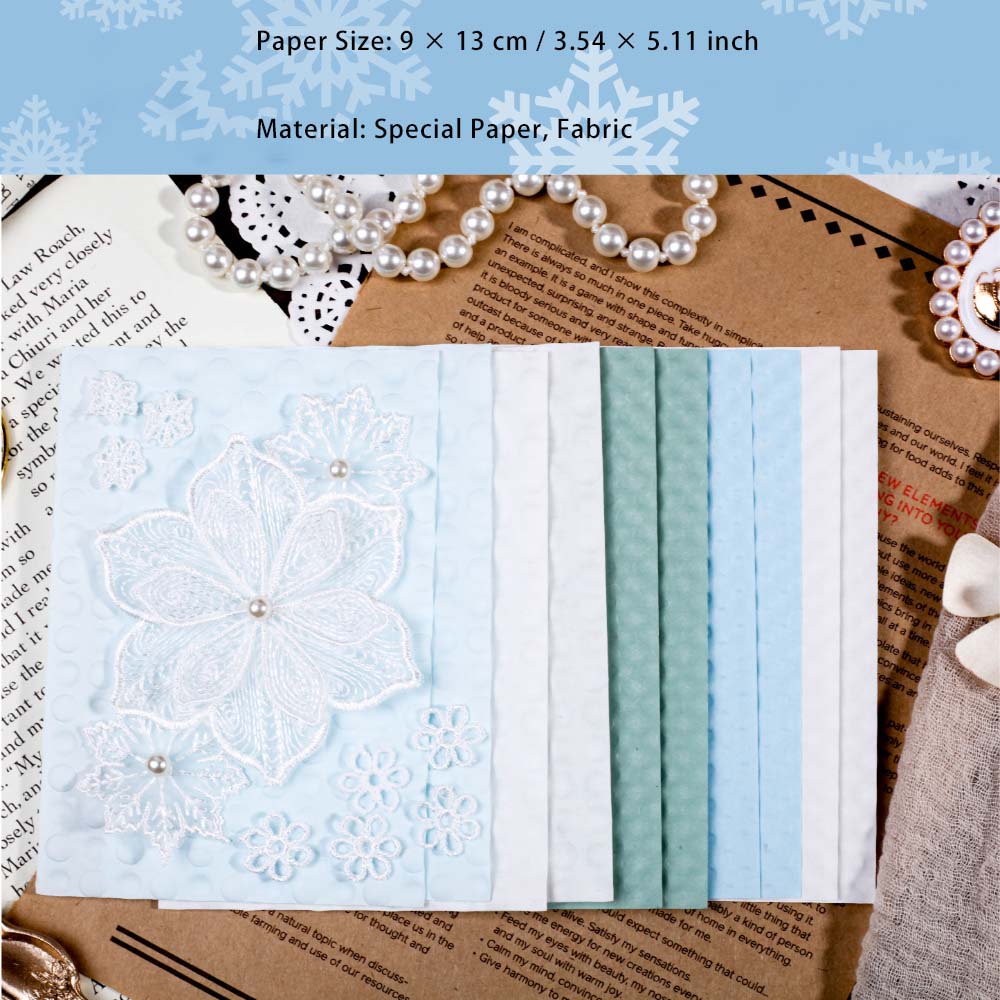 21 Sheets Embossed Paper and Lace Flowers CBXL