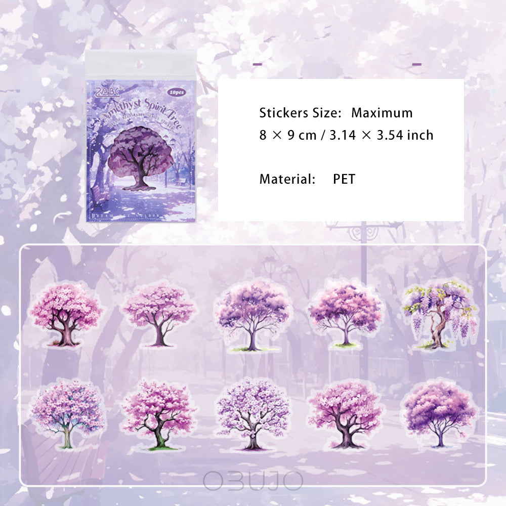 10 Pcs Seasonal Tree Stickers QMSY