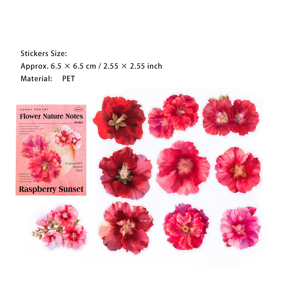 20 Pcs Flower PET Stickers HHZRSZ