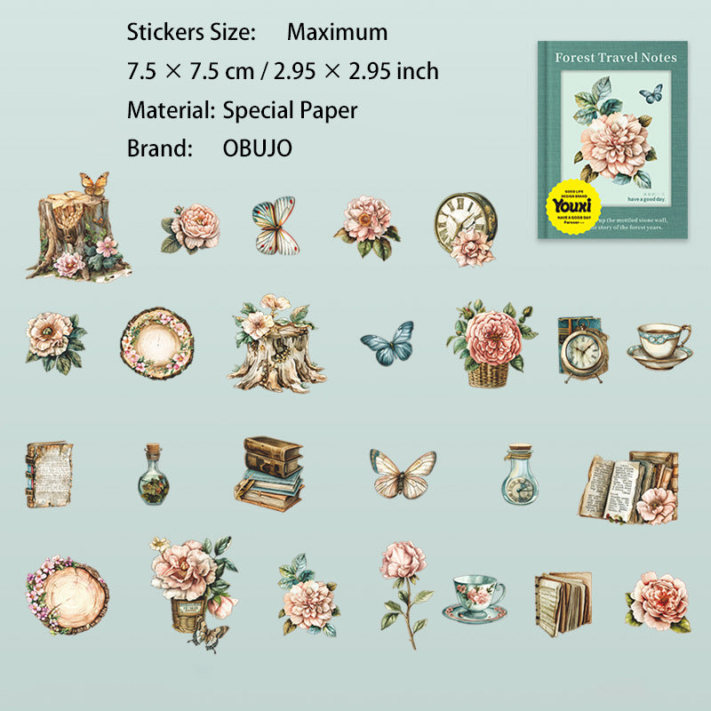 25 Pcs Vintage Garden Forest Stickers SLYJ