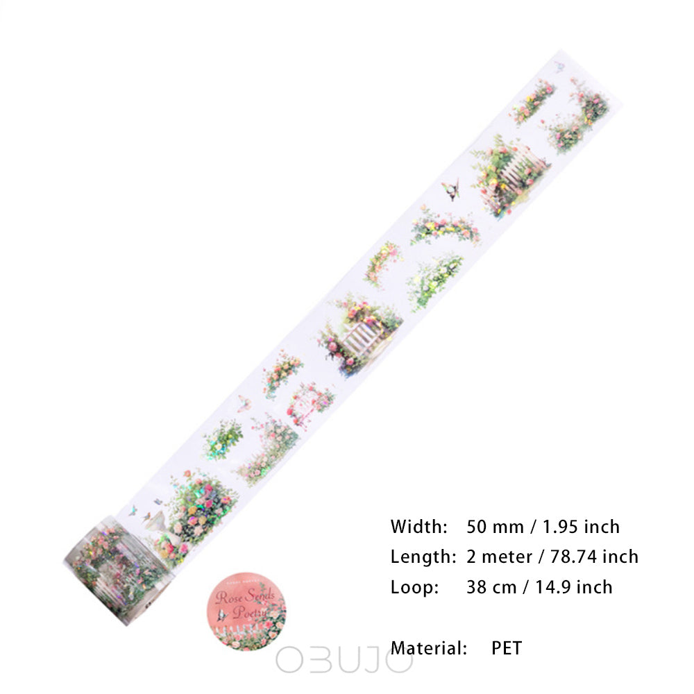 1 Roll Holographic Glitter PET Flower Tape SYHZ