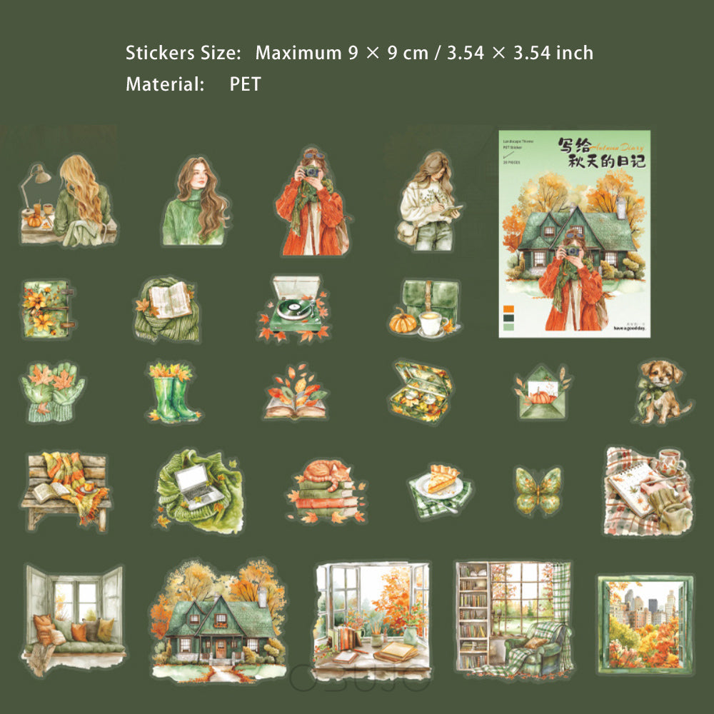 15 Pcs Autumn PET Stickers QTDRJ