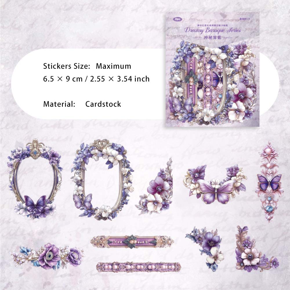 20 Pcs Baroque Cardstock Stickers MHBLK
