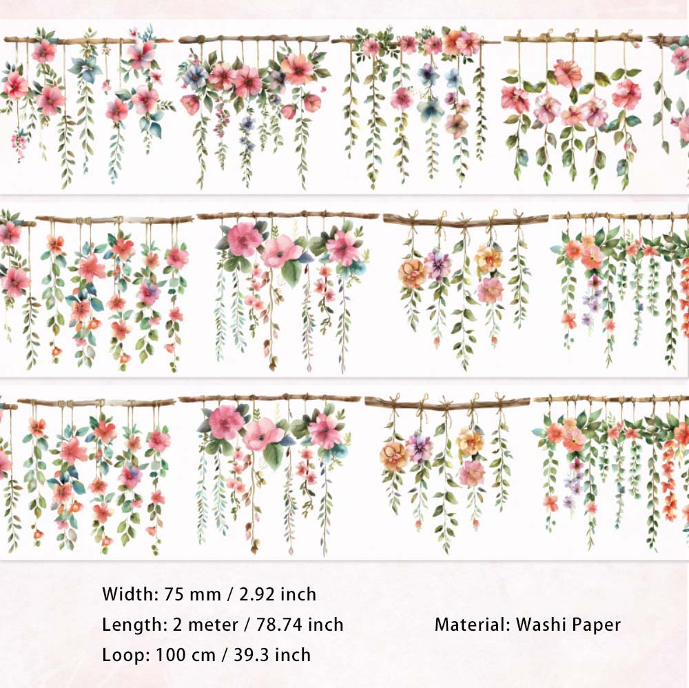 1 Roll Flower Vine Washi Tape YDHY