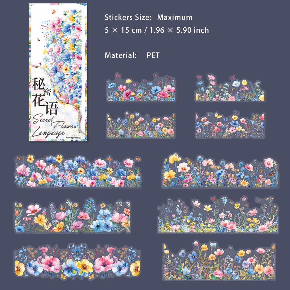 20 Pcs Wildflower PET Stickers MMHY