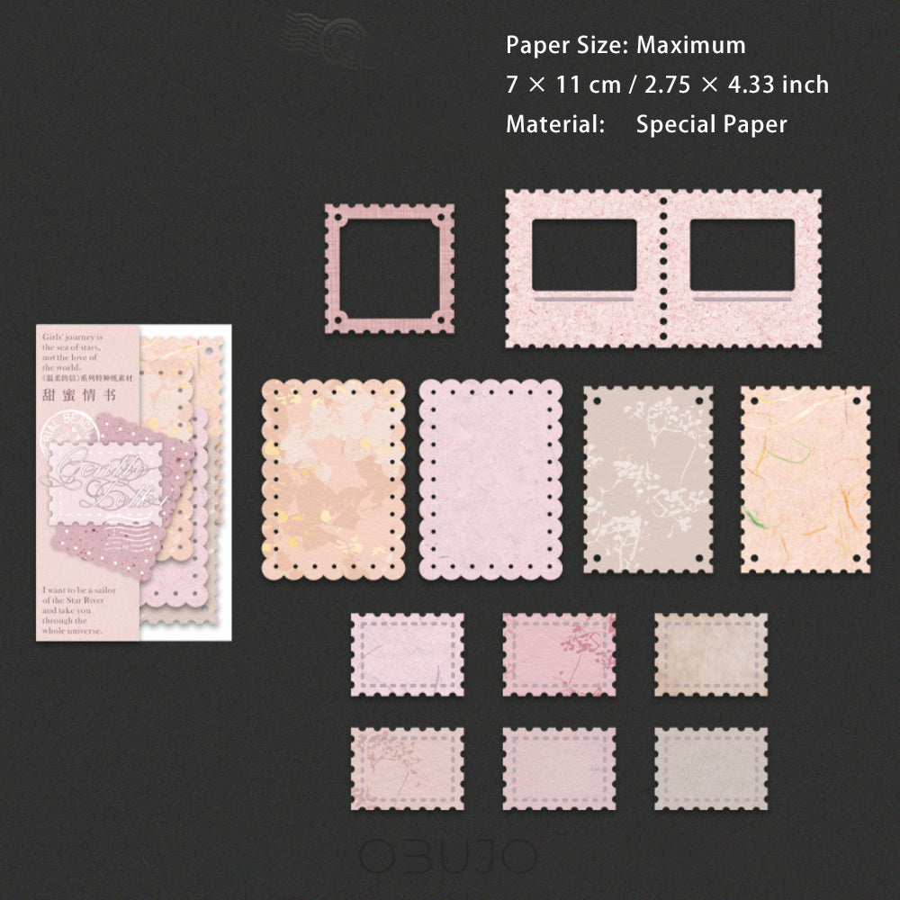 24 Pcs Postage Stamp Scrapbook Paper WRDX