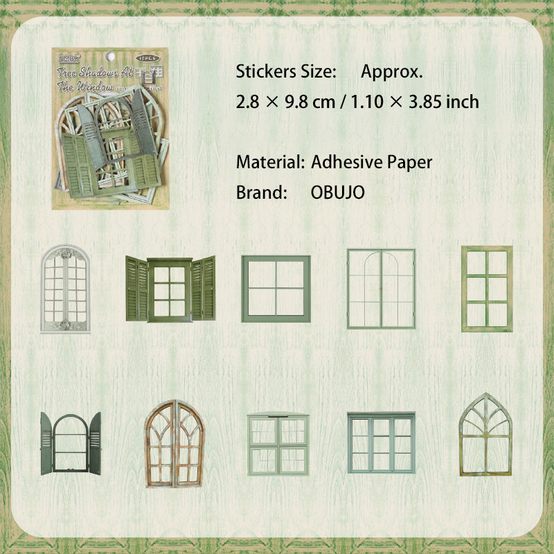 10 Pcs Cutout Windows Stickers YYDC