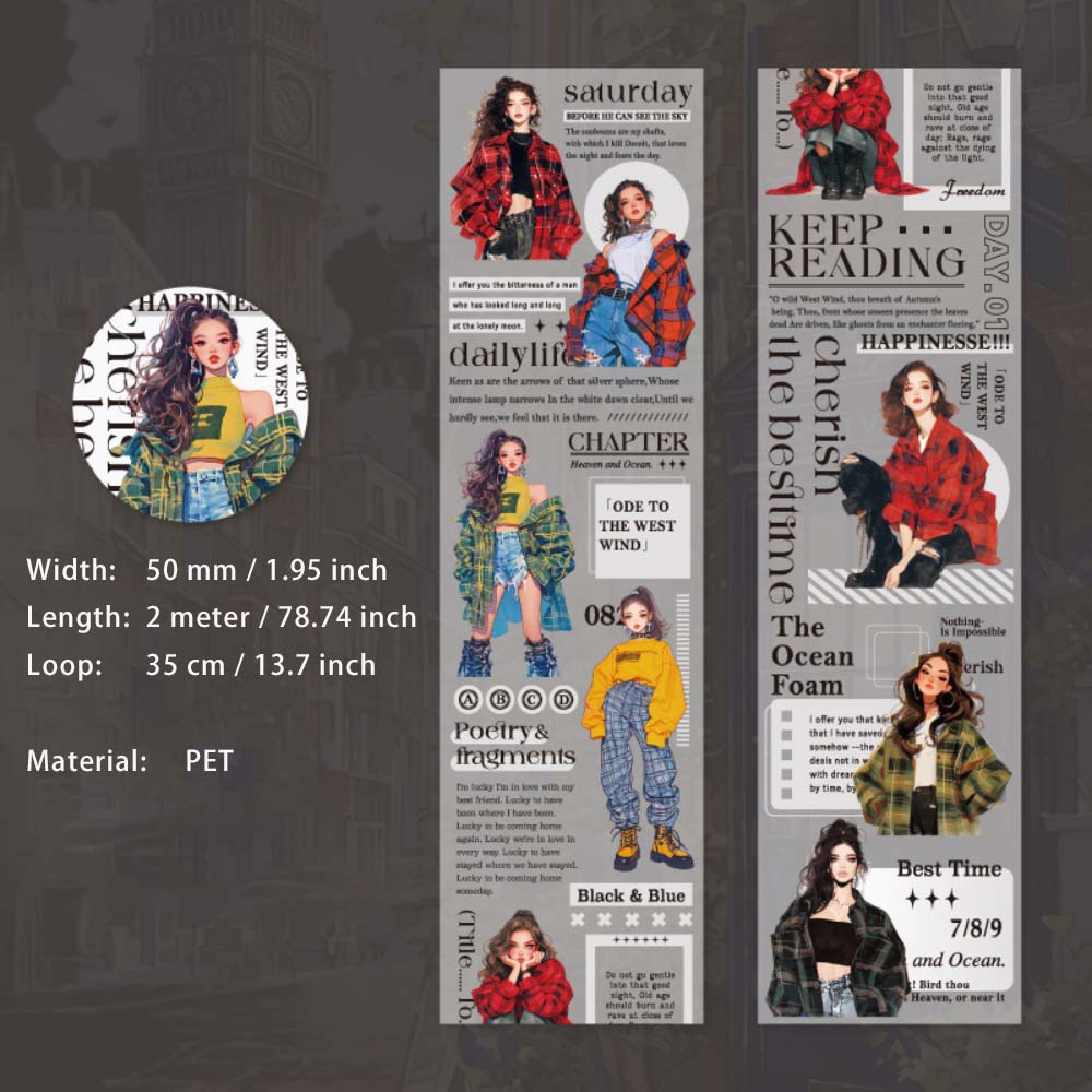 1 Roll Seasonal Girl PET Tape MBJT