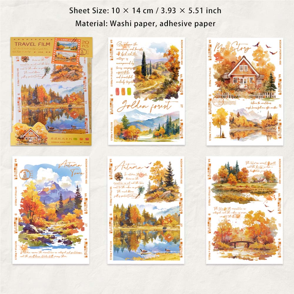 20 Sheets Landscape Stickers LTJP