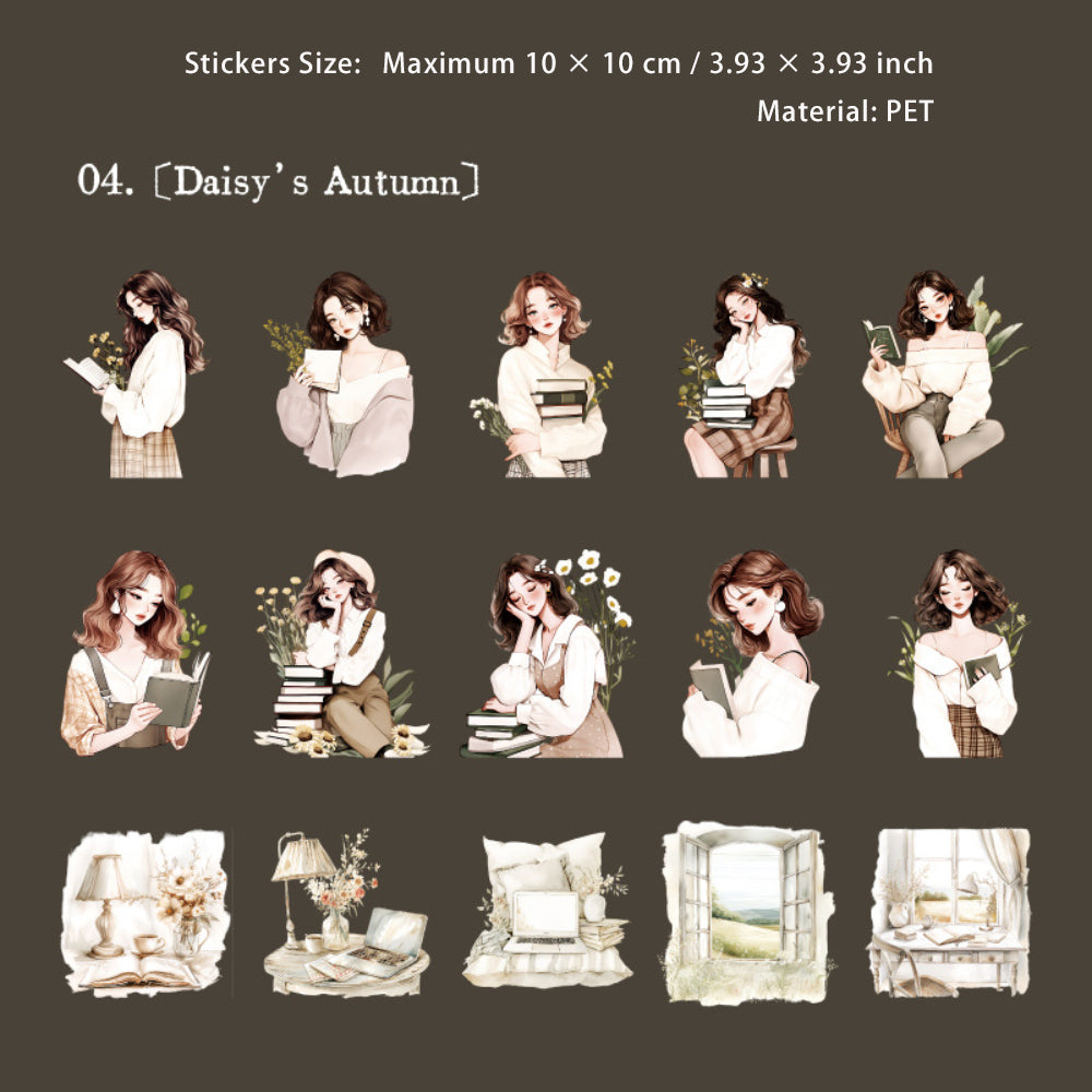 30 Pcs Holiday Girl PET Stickers XXJQ