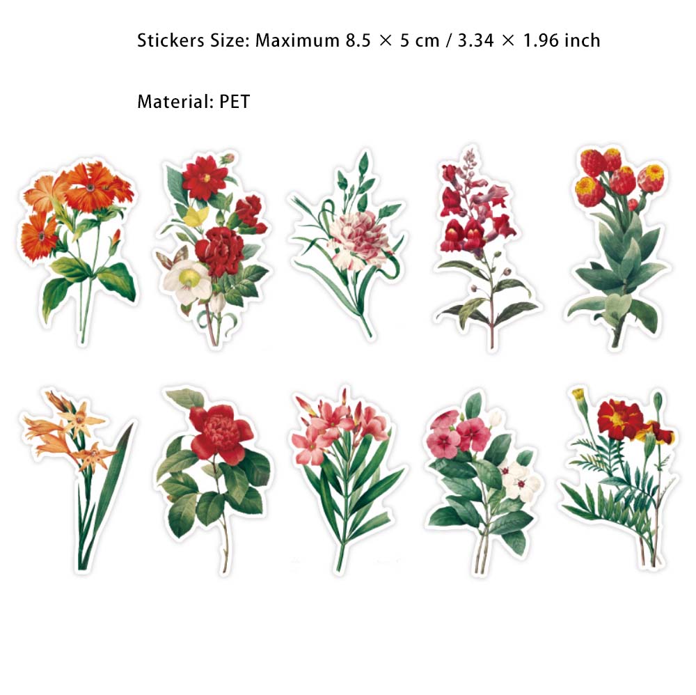 20 Pcs PET Flower Stickers HYMJ