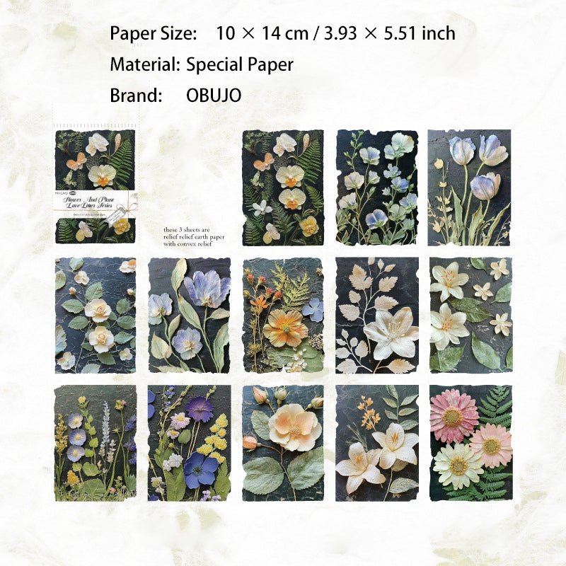 23 Pcs Floral Embossed Paper and Scrapbook Paper HCQS