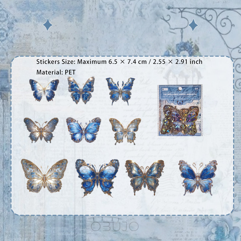 20 Pcs Holographic Butterfly Stickers LMBZ