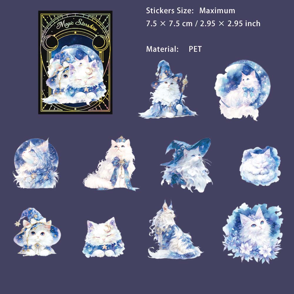 10 Pcs Fantasy Magic PET Stickers MFXC