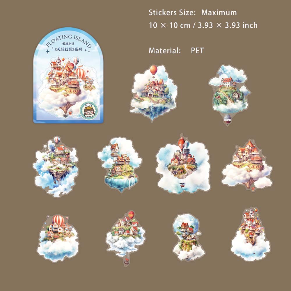 10 Pcs Fantasy Island PET Stickers TJHY