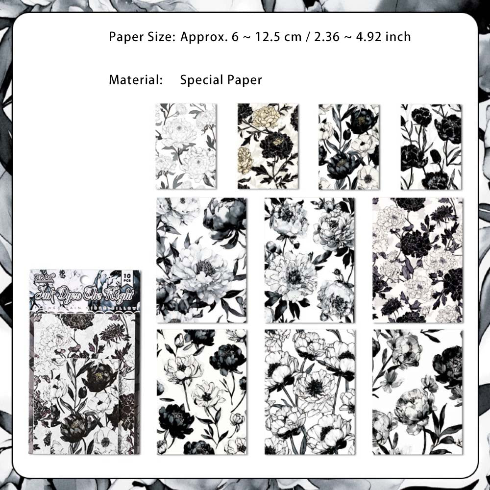 10 Sheets Floral Basic Scrapbook Paper HYWL