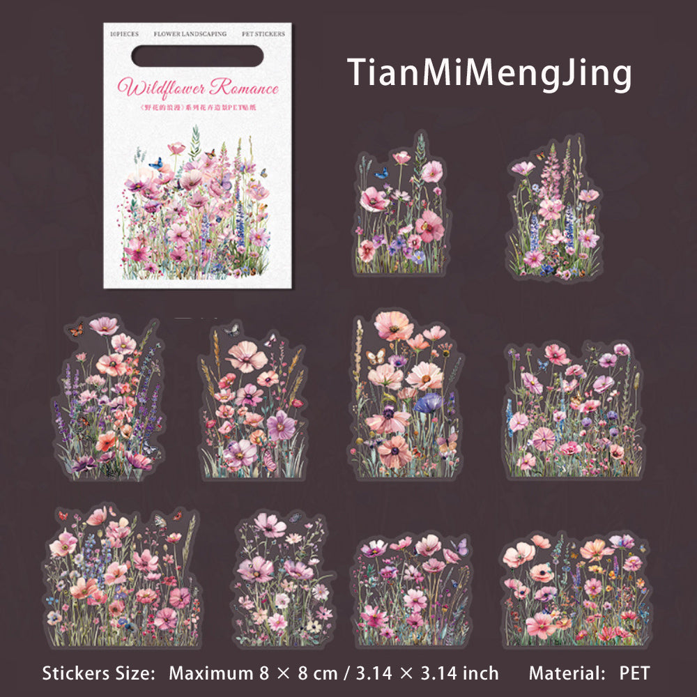 10 Pcs Wildflower PET Stickers YHDLM