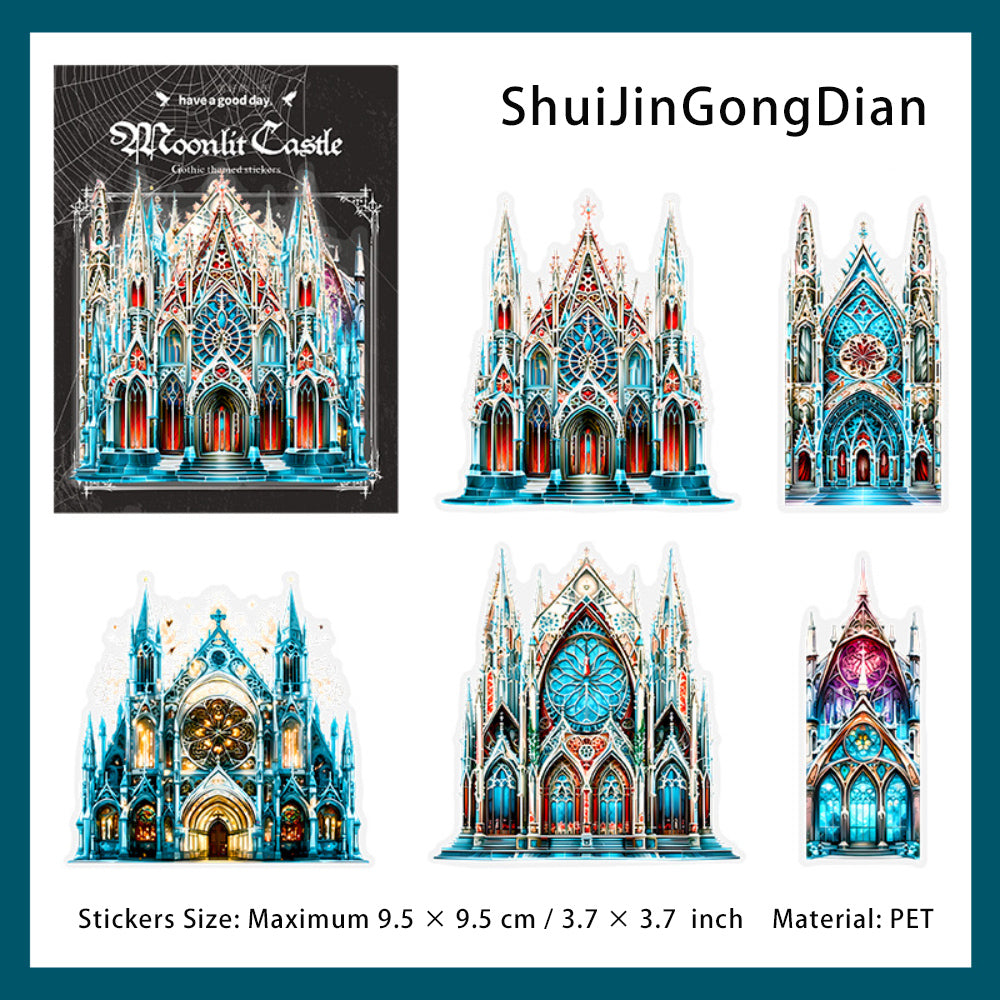 10 Pcs Palace Church PET Stickers YGZC