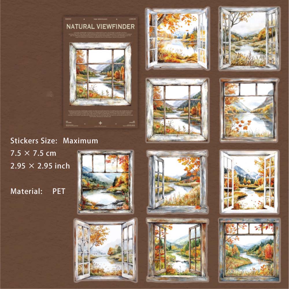 20 Pcs Window Landscape PET Stickers ZRQJQ