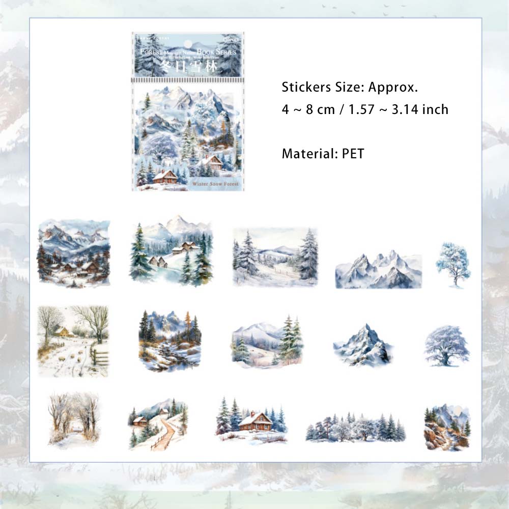 30 Pcs Forest Mountain PET Stickers SLZRCS