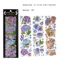 3 Sheets Flower PET Stickers Tape FHZS